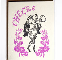 Cheers Frog! Letterpress greeting card