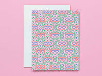 Double Heart Double Throb Pattern Blank Pattern Card