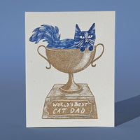 World's Best Cat Dad - Risograph Father's Day Card