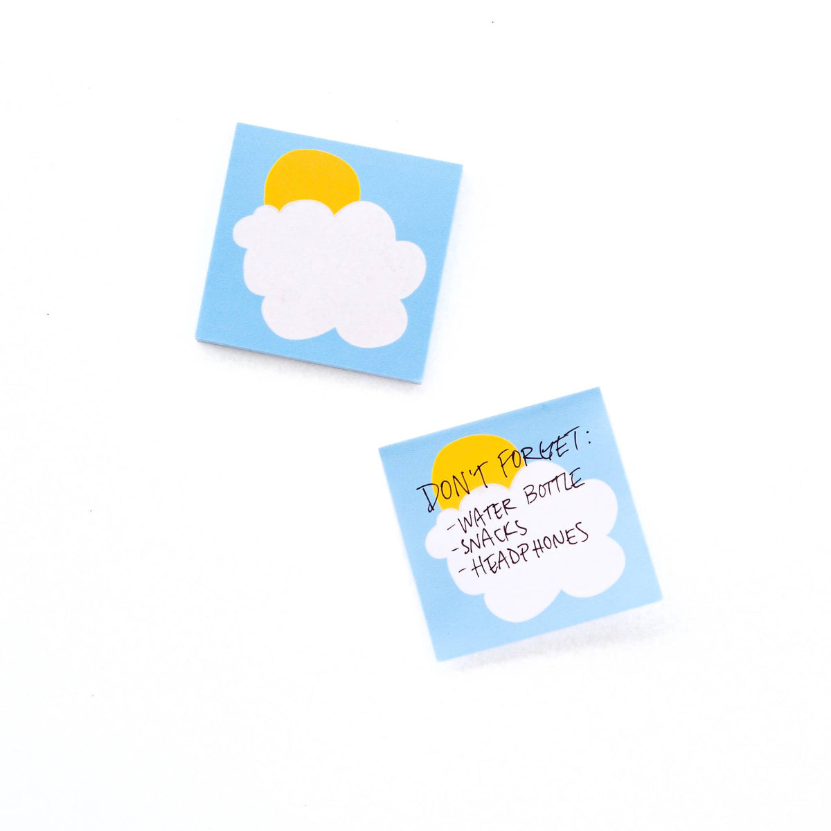 Partly cloudy sticky notes