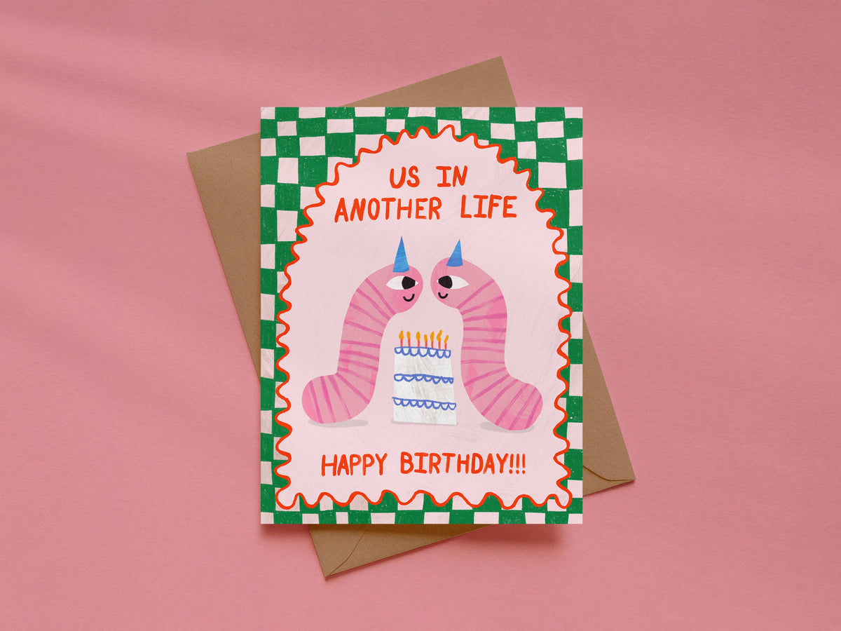 Funny Birthday Worms Greeting Card