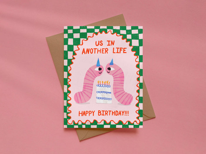 Funny Birthday Worms Greeting Card