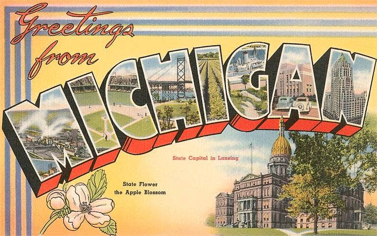 Postcard MI-535 Greetings from Michigan