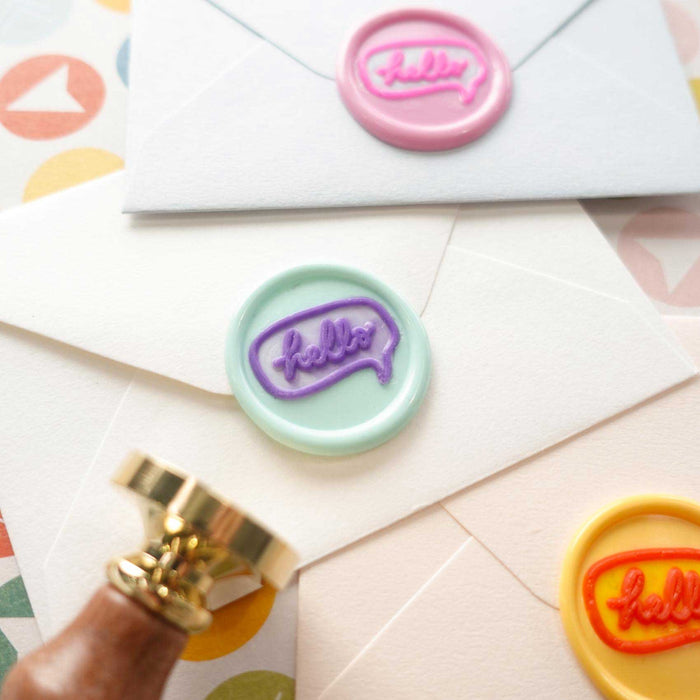 Hello Speech Bubble wax seal stamp, wax seal kit or stamp head