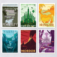 Fictional Travel Postcard Set - Twelve Pack