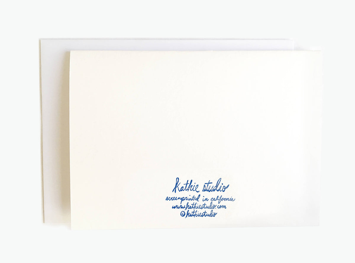 Birds In Nest Blockprinted Greeting Card