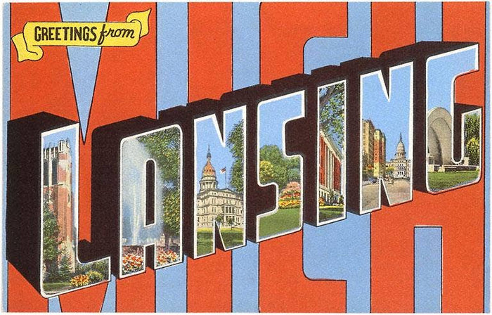 Greeting Card MI-419 Greetings from Lansing