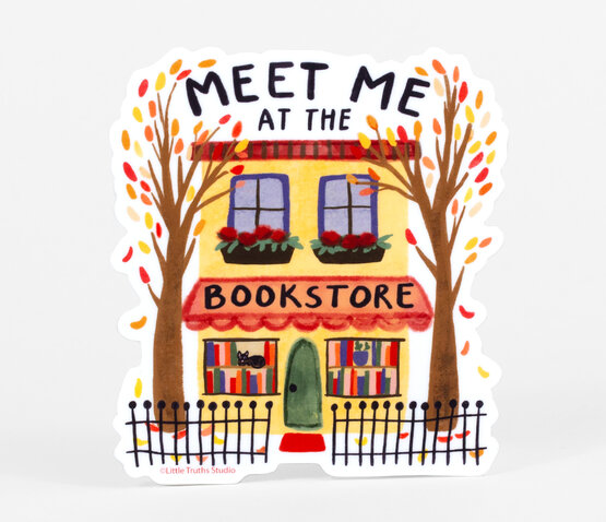 Meet Me At The Bookstore Sticker by Little Truths Studio