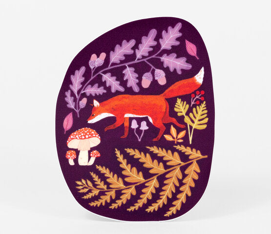 Red Fox & Mushroom Sticker by Papio Press