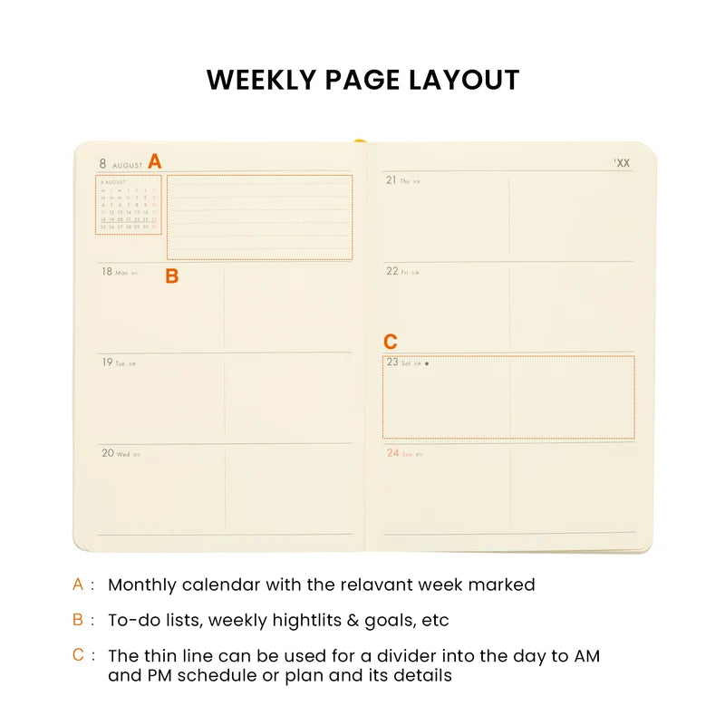2027 Weekly Planner Poche A6