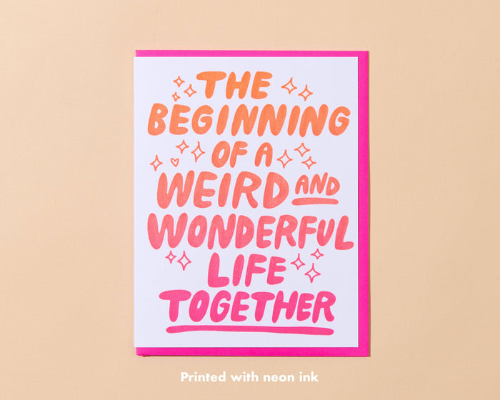 Weird & Wonderful Wedding Letterpress Greeting Card