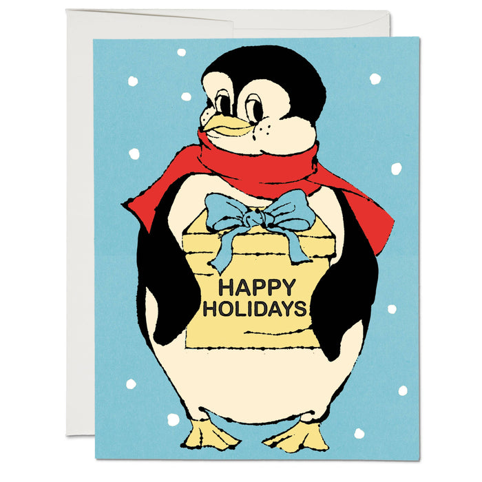 Holiday Penguin holiday greeting card: Singles