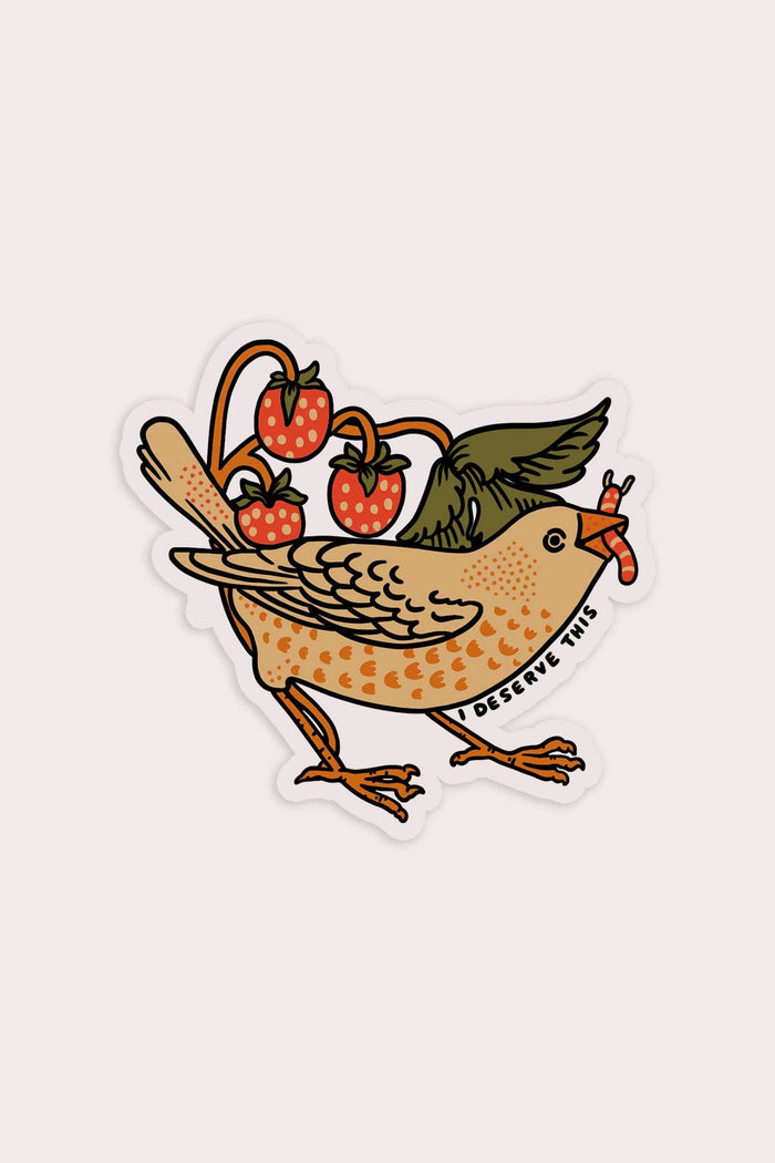 I Deserve This (Bird) Clear Vinyl Sticker