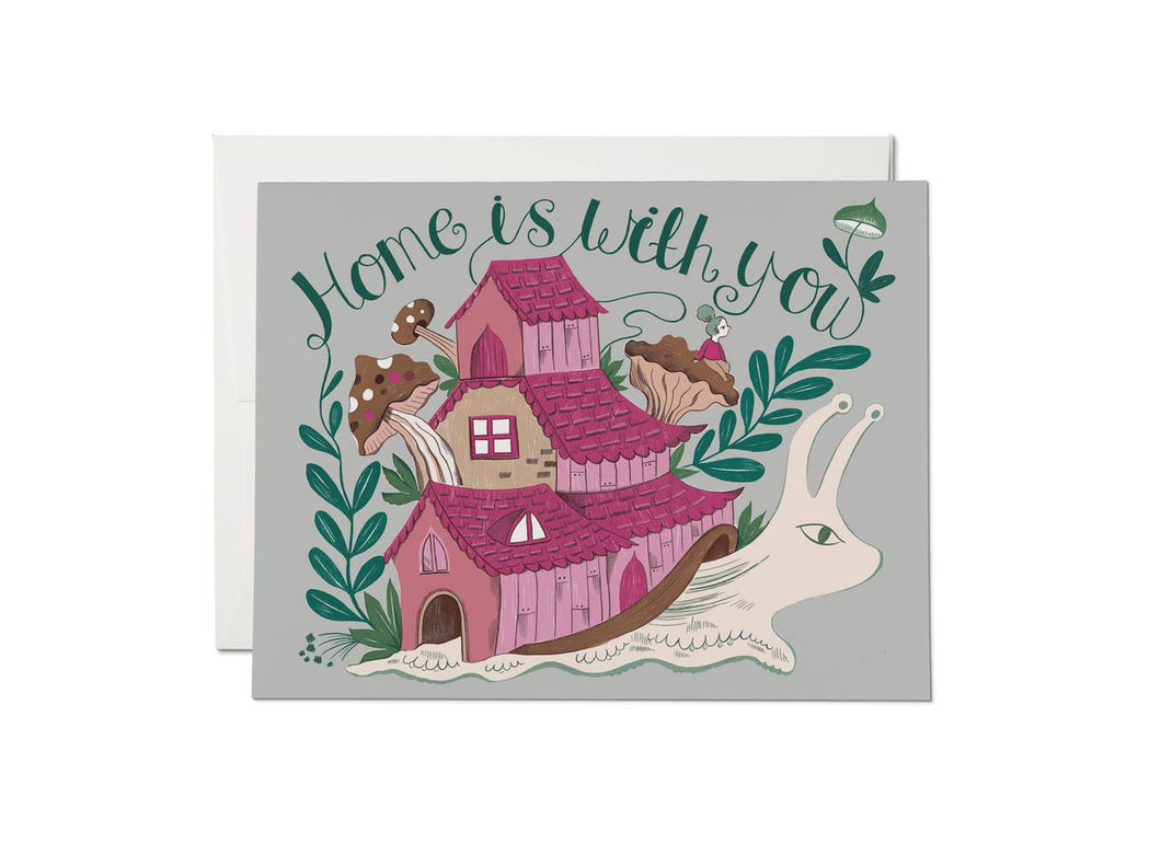 Snail Home love greeting card