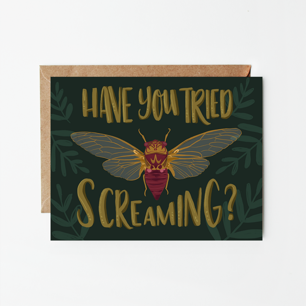 screaming cicada encouragement card sara pulver