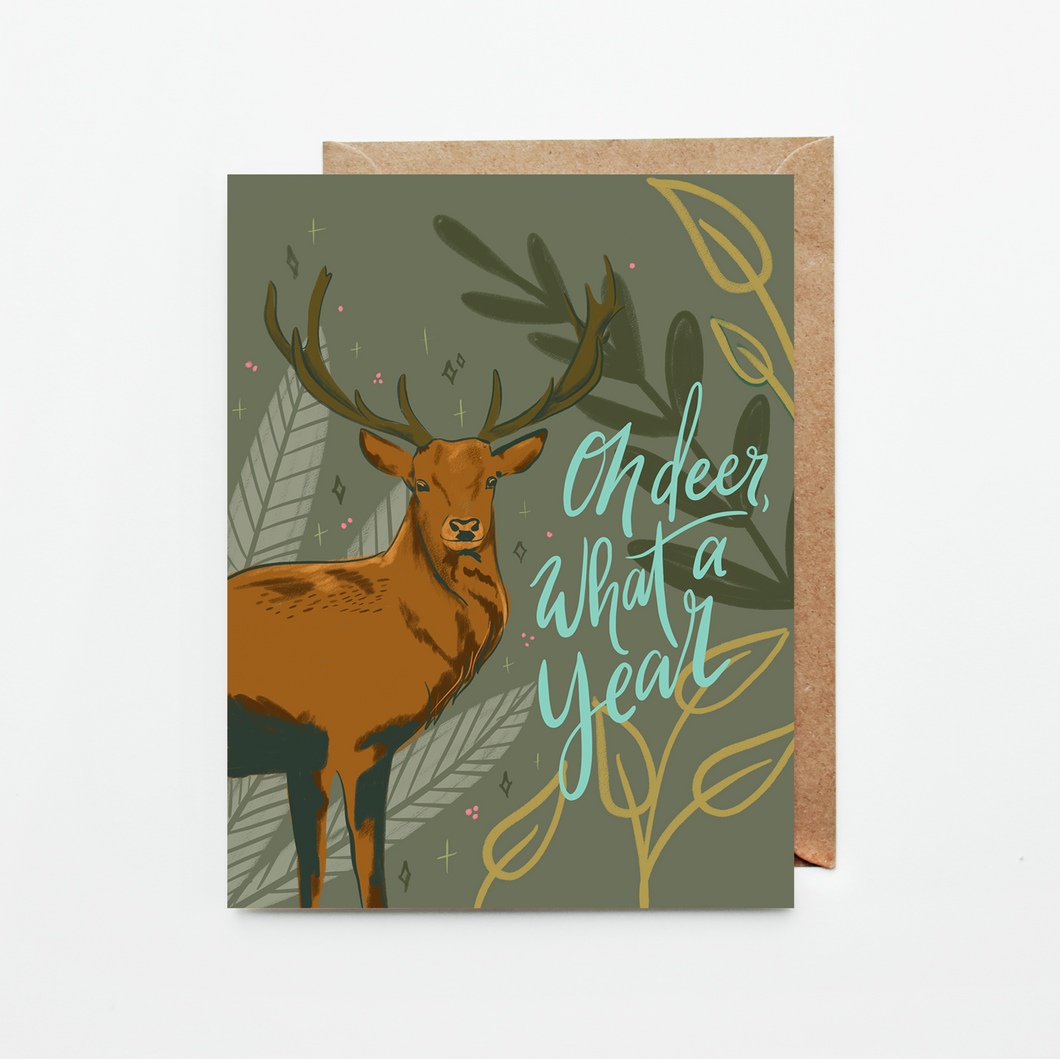 Oh Deer What A Year Card